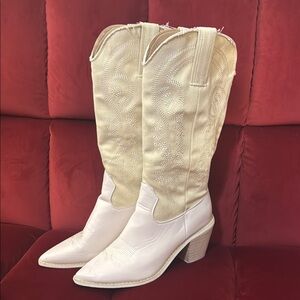 Women's Cream Cowboy Boots